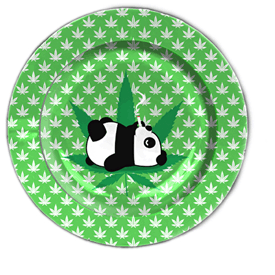 Panda/Leaf Tin AShtray